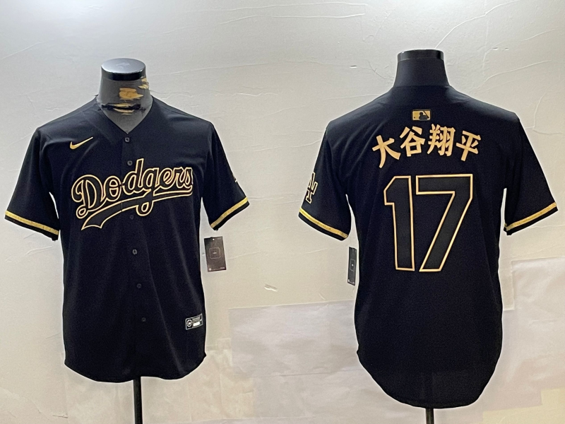 Men's Los Angeles Dodgers Shohei Ohtani #17 Black Team Player Jersey1 baseball jersey product view 1