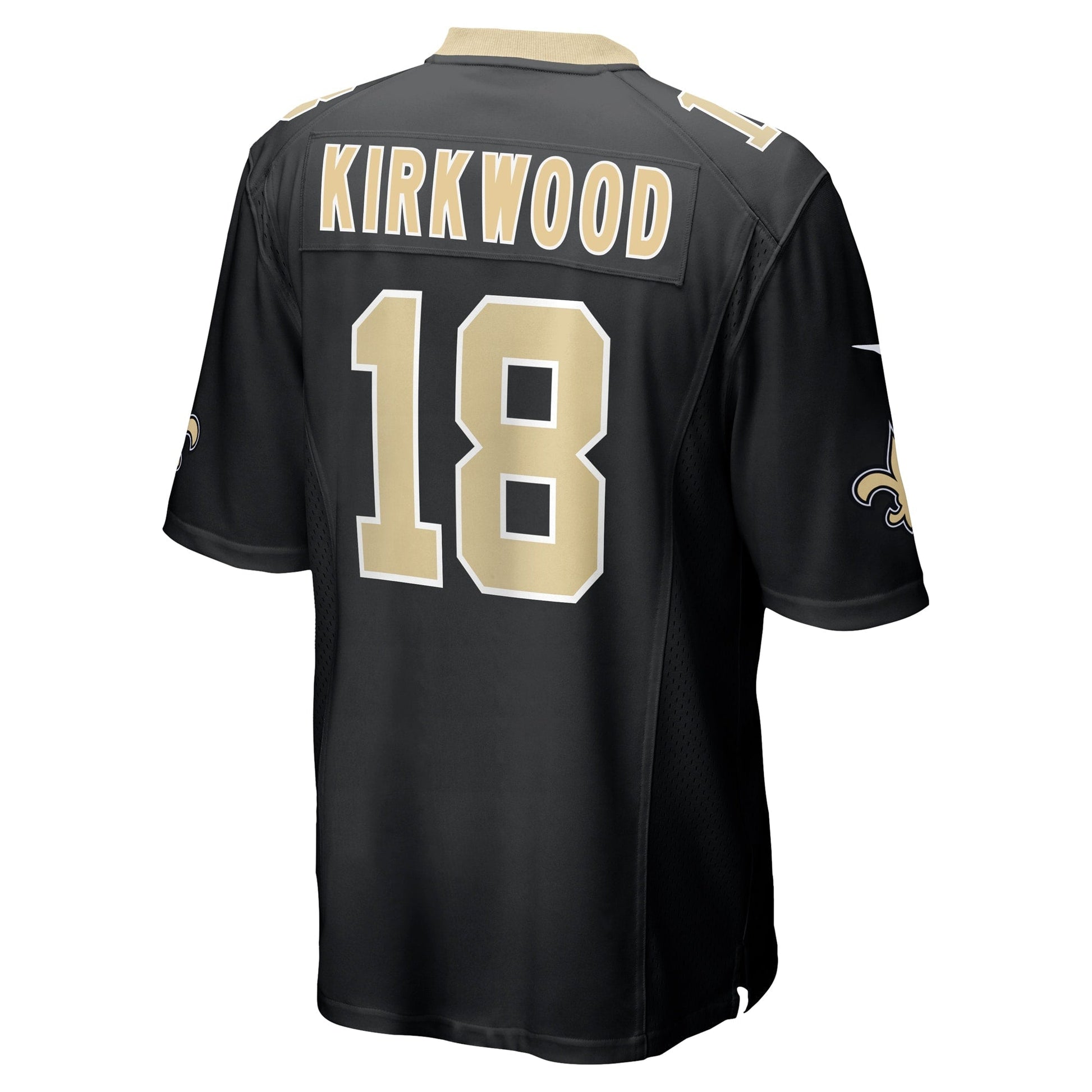 Keith Kirkwood New Orleans Saints Nike Team Game Jersey - Black football jersey product view 3