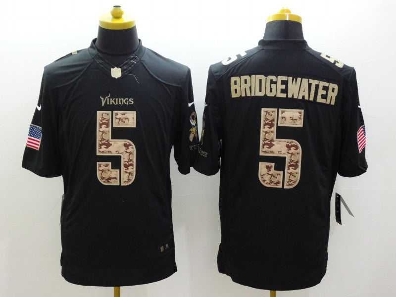 Men's Minnesota Vikings Teddy Bridgewater #5 Black Game Player Jersey1 football jersey product view 1