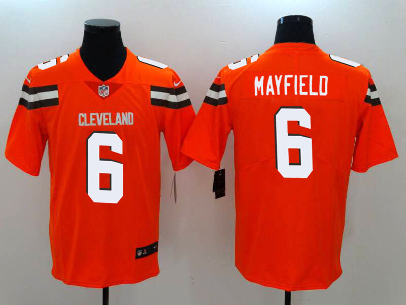 Men's Cleveland Browns Baker Mayfield #6 Orange Game Player Jersey1 football jersey product view 1