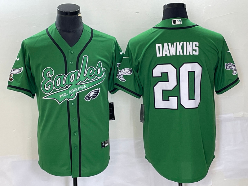Men's Philadelphia Eagles Brian Dawkins #20 Kelly Green Game Jersey1 Joint Edition football jersey product view 1