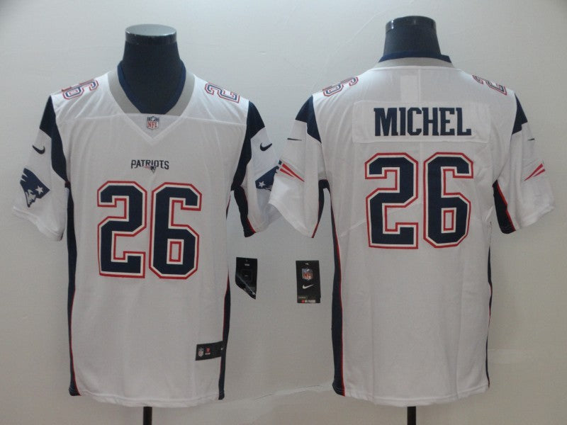 Men's New England Patriots Sony Michel #26 White Game Jersey1 football jersey product view 1