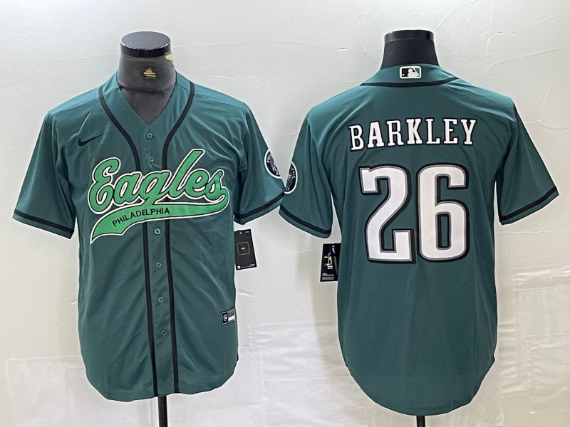 Men's Philadelphia Eagles Saquon Barkley #26 Midnight Green Player Jersey1 Joint Edition football jersey product view 1