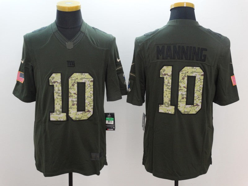 Men's New York Giants Eli Manning #10 Army Green Game Jersey1 football jersey product view 1