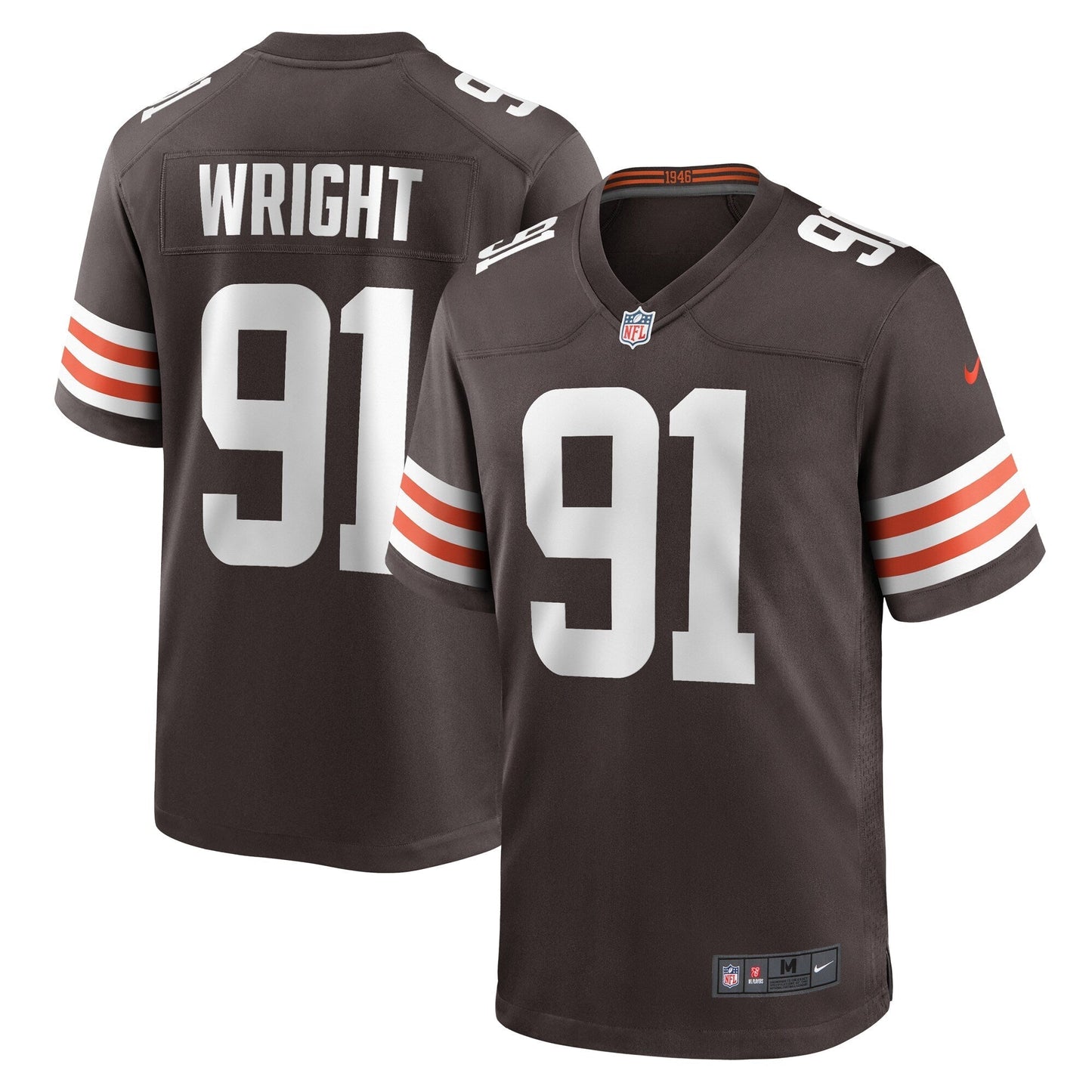 Alex Wright Cleveland Browns Nike Team Game Jersey - Brown football jersey product view 1