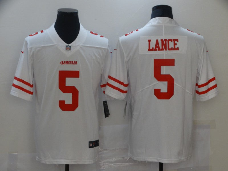 Men's San Francisco 49ers Trey Lance #5 White Game Jersey1 football jersey product view 1