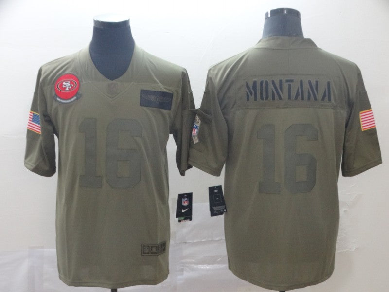 Men's San Francisco 49ers Joe Montana #16 Brown Game Jersey1 football jersey product view 1