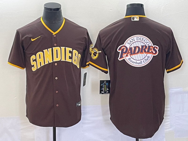 Men's San Diego Padres Brown Road Replica Player Jersey1 baseball jersey product view 1