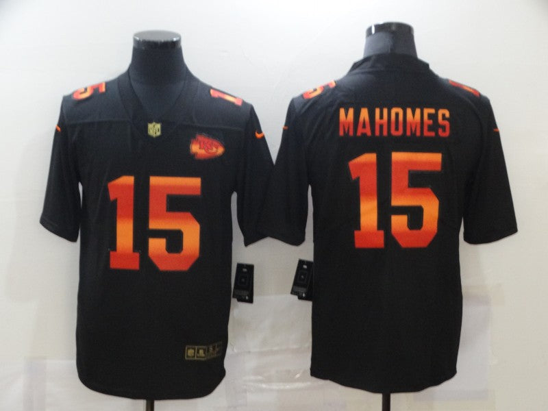 Men's Kansas City Chiefs #15 Patrick Mahomes Black Authentic Game Jersey1 football jersey product view 1