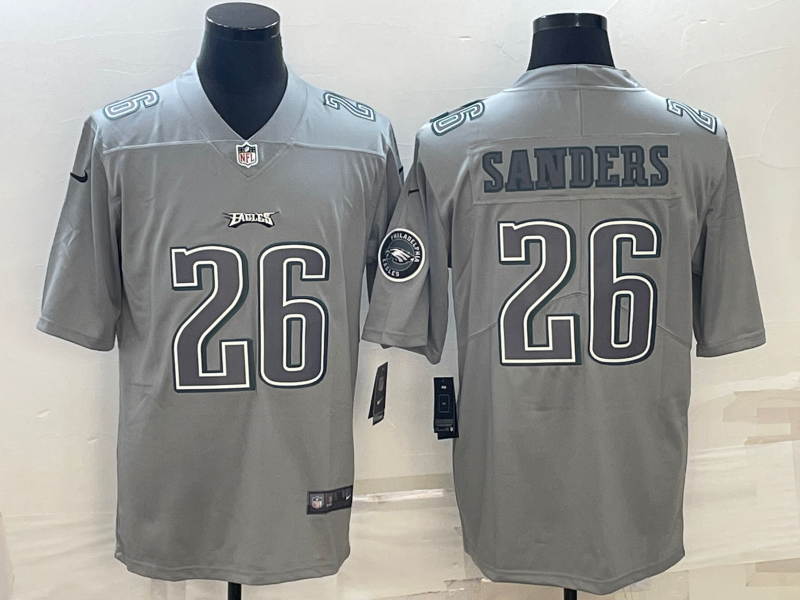 Men's Philadelphia Eagles Miles Sanders #26 Gray Atmosphere Fashion Game Jersey1 football jersey product view 1
