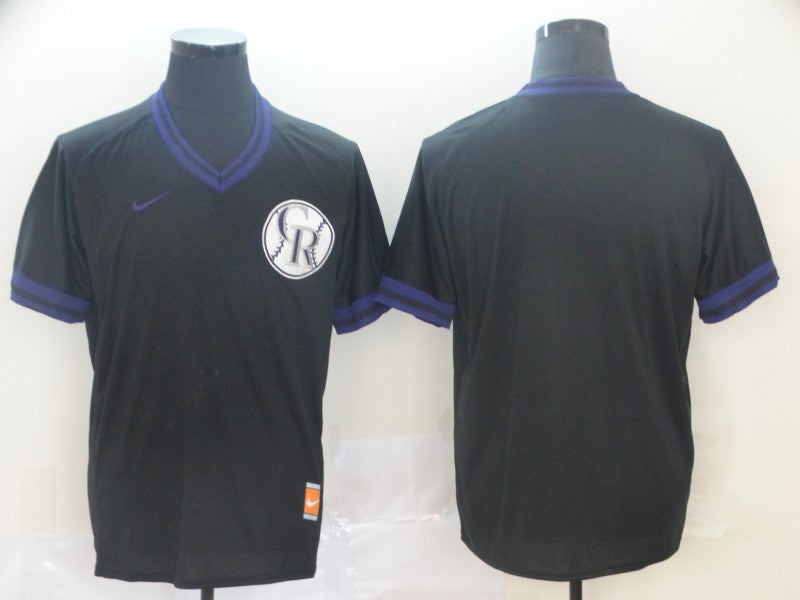 Men's Colorado Rockies Black Alternate Replica Blank Jersey baseball jersey product view 1