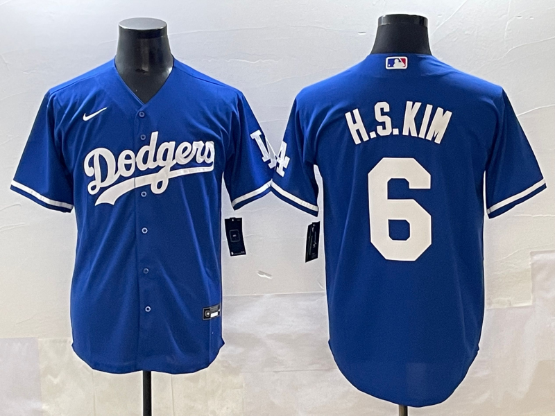 Men's Los Angeles Dodgers Hyeseong Kim #6 Royal Player Jersey baseball jersey product view 1