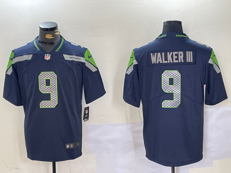 Men's Seattle Seahawks Kenneth Walker III #9 Navy Player Game Jersey1 football jersey product view 1