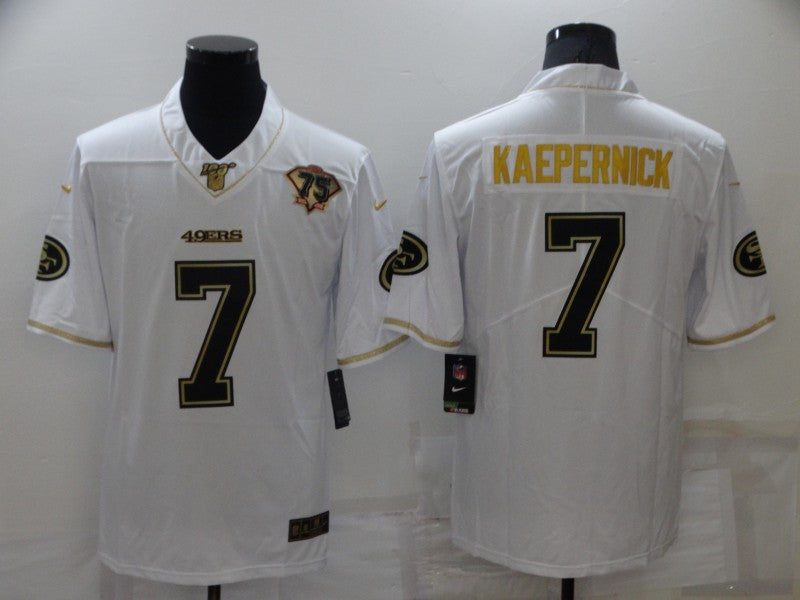 Men's San Francisco 49ers Colin Kaepernick #7 White 75th Anniversary Game Jersey1 football jersey product view 1