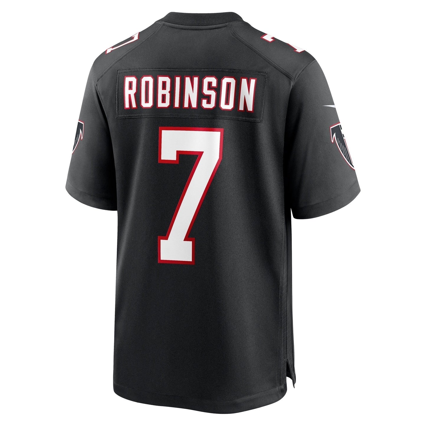 Bijan Robinson Atlanta Falcons Nike Throwback Game Jersey - Black football jersey product view 3