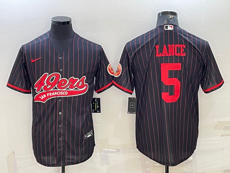 Men's San Francisco 49ers Trey Lance #5 Black Player Jersey1 Joint Edition football jersey product view 1