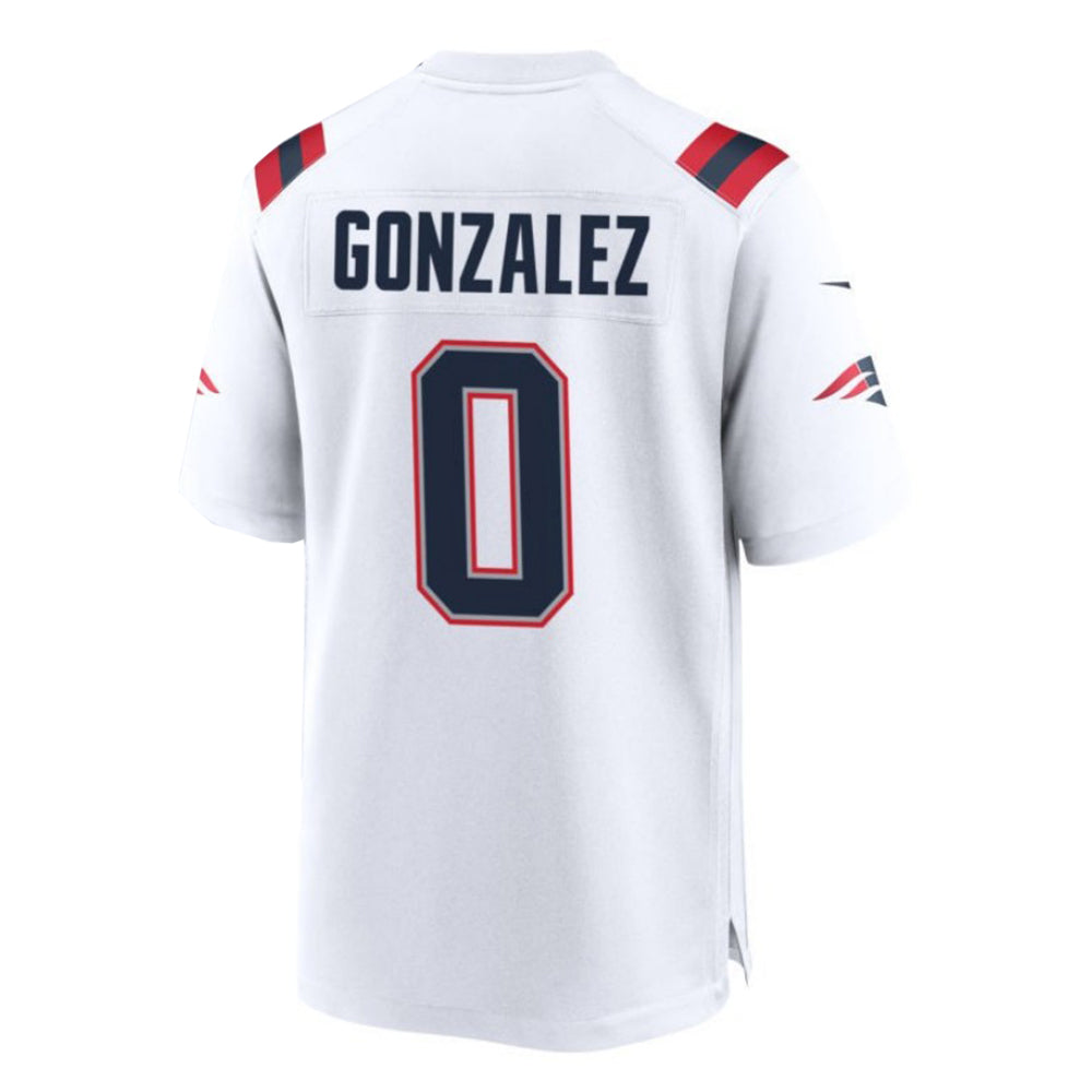 NE.Patriots #0 Christian Gonzalez Player White Game Jersey Stitched American Football Jerseys football jersey product view 1