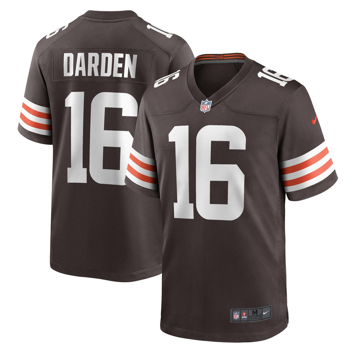 Jaelon Darden Cleveland Browns Nike Team Game Jersey - Brown football jersey product view 1