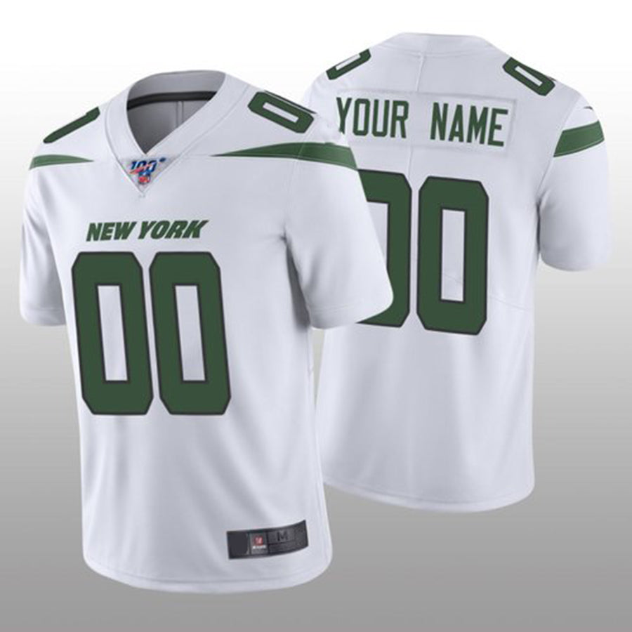 Custom1 New York Jets White Vapor Limited 100th Season Jersey1 American Stitched Jersey1 Football Jerseys football jersey product view 1