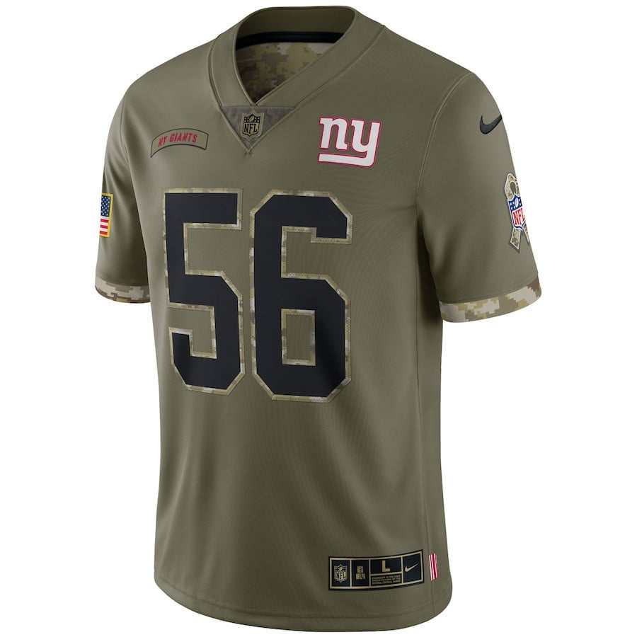 Lawrence Taylor New York Giants 2022 Salute To Service Retired Player Limited Jersey - Olive football jersey product view 2