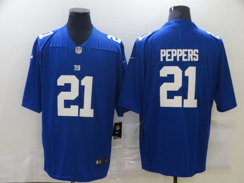 Men's New York Giants Jabrill Peppers #21 Blue Game Jersey1 football jersey product view 1