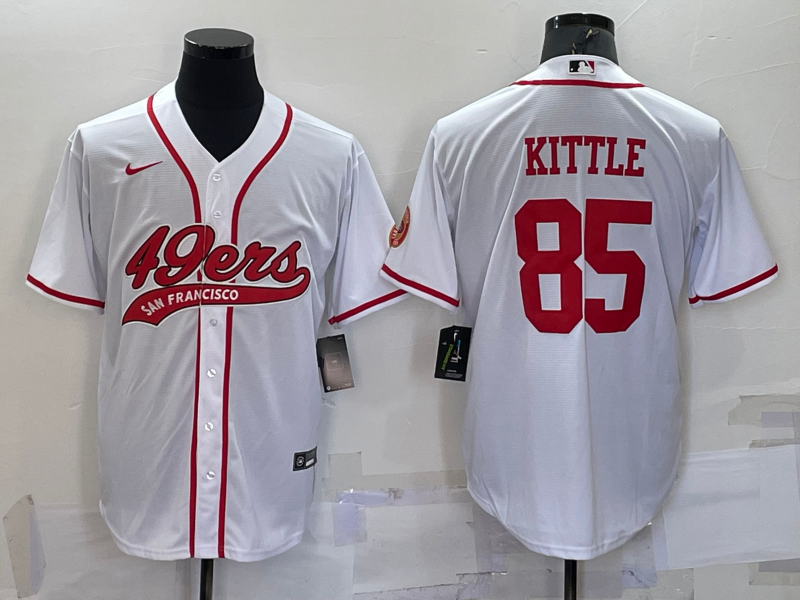 Men's San Francisco 49ers George Kittle #85 White Game Jersey1 Joint Edition football jersey product view 1