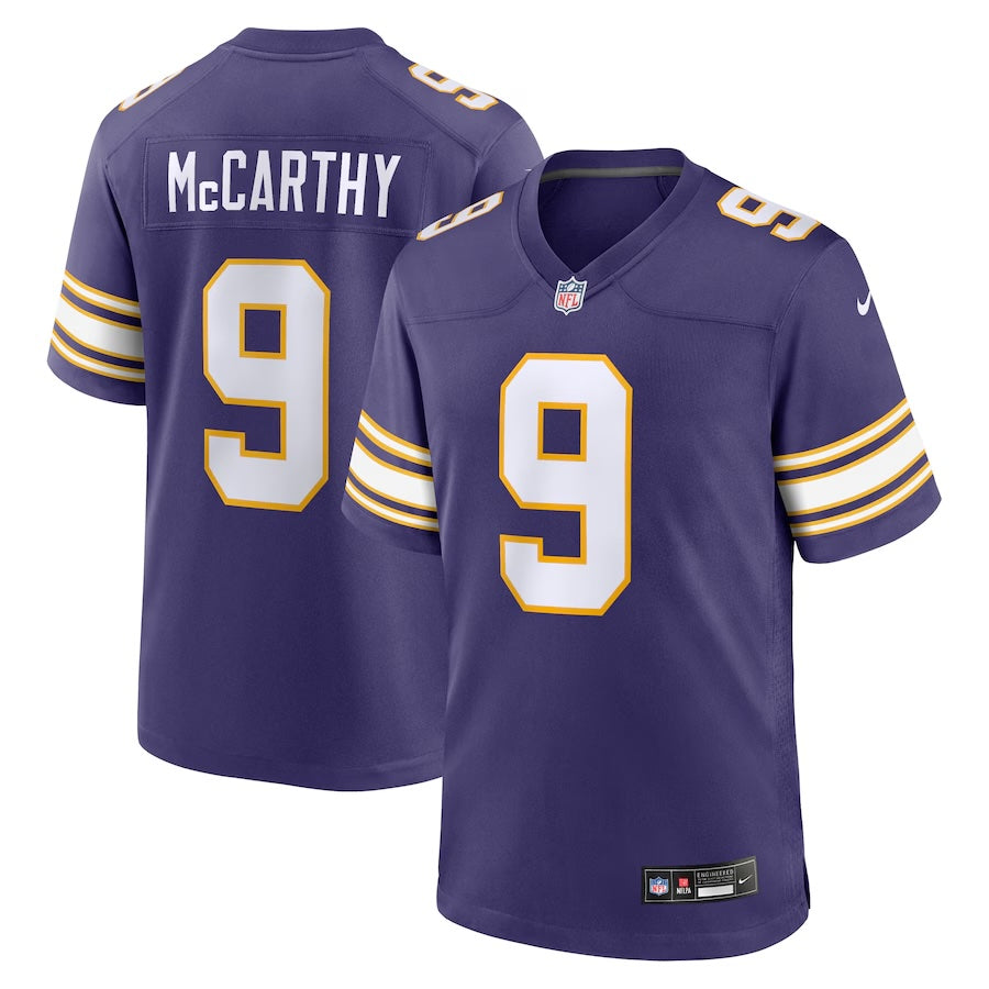 JJ McCarthy Minnesota Vikings Jersey football jersey product view 1