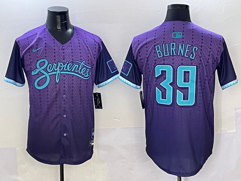 Men's Arizona Diamondbacks Corbin Burnes #39 Purple 2025 City Connect Limited Player Jersey baseball jersey product view 1