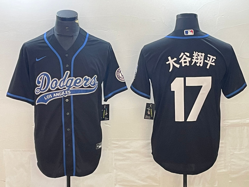 Men's Los Angeles Dodgers Shohei Ohtani #17 Black Game Jersey1 Joint Edition baseball jersey product view 1