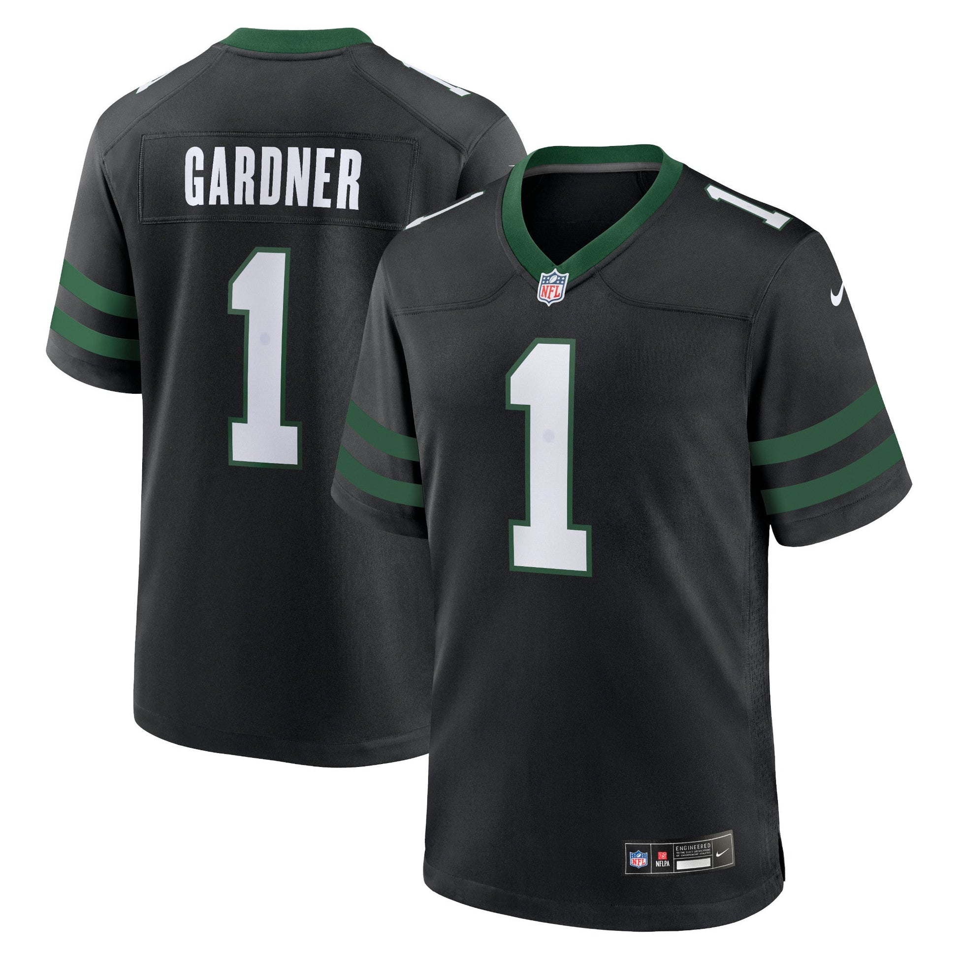 Ahmad Sauce Gardner New York Jets Nike Alternate Game Jersey - Legacy Black football jersey product view 1