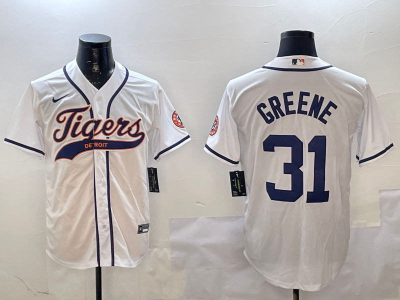 Men's Detroit Tigers Riley Greene #31 White Game Jersey baseball jersey product view 1