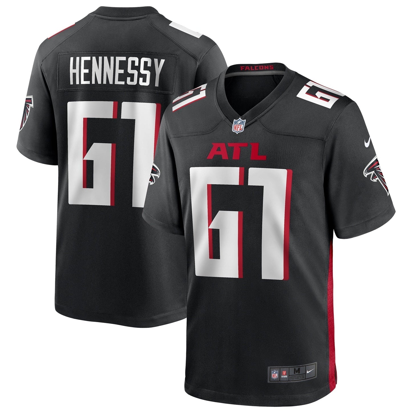 Matt Hennessy Atlanta Falcons Nike Game Jersey - Black football jersey product view 1