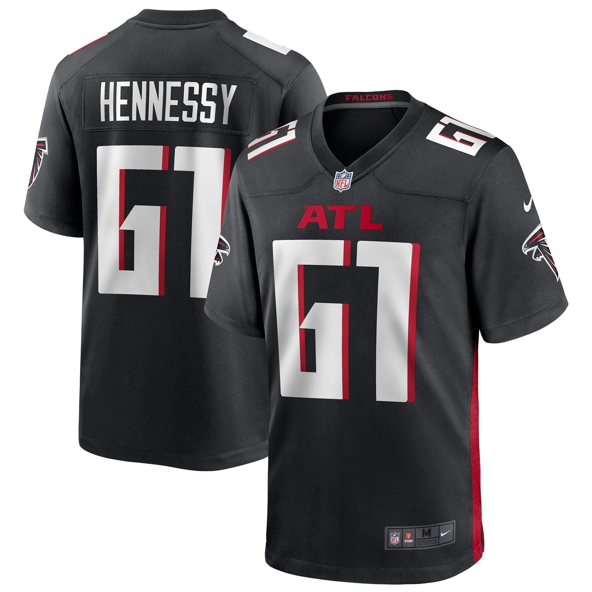 Matt Hennessy Atlanta Falcons Nike Game Jersey - Black football jersey product view 1