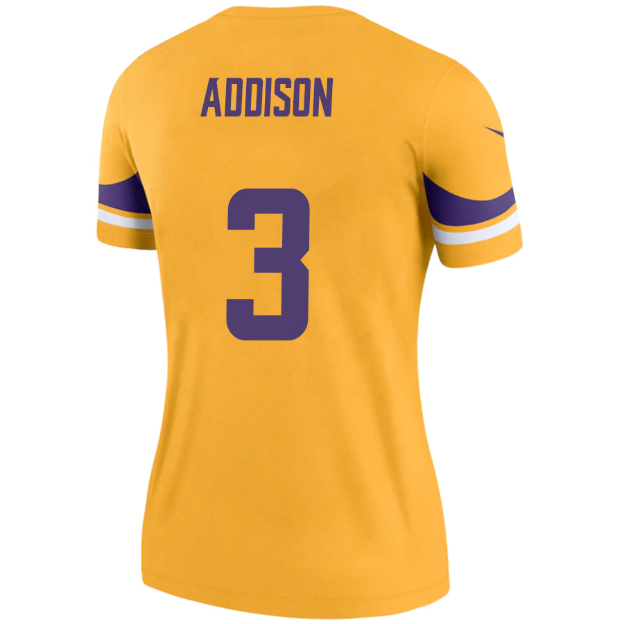 #3 Jordan Addison Player MN.Vikings Gold Stitched Game Football Jerseys football jersey product view 1
