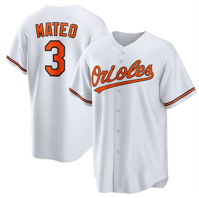 Baltimore Orioles #3 Jorge Mateo White Authentic Player Jersey Baseball Jerseys baseball jersey product view 1