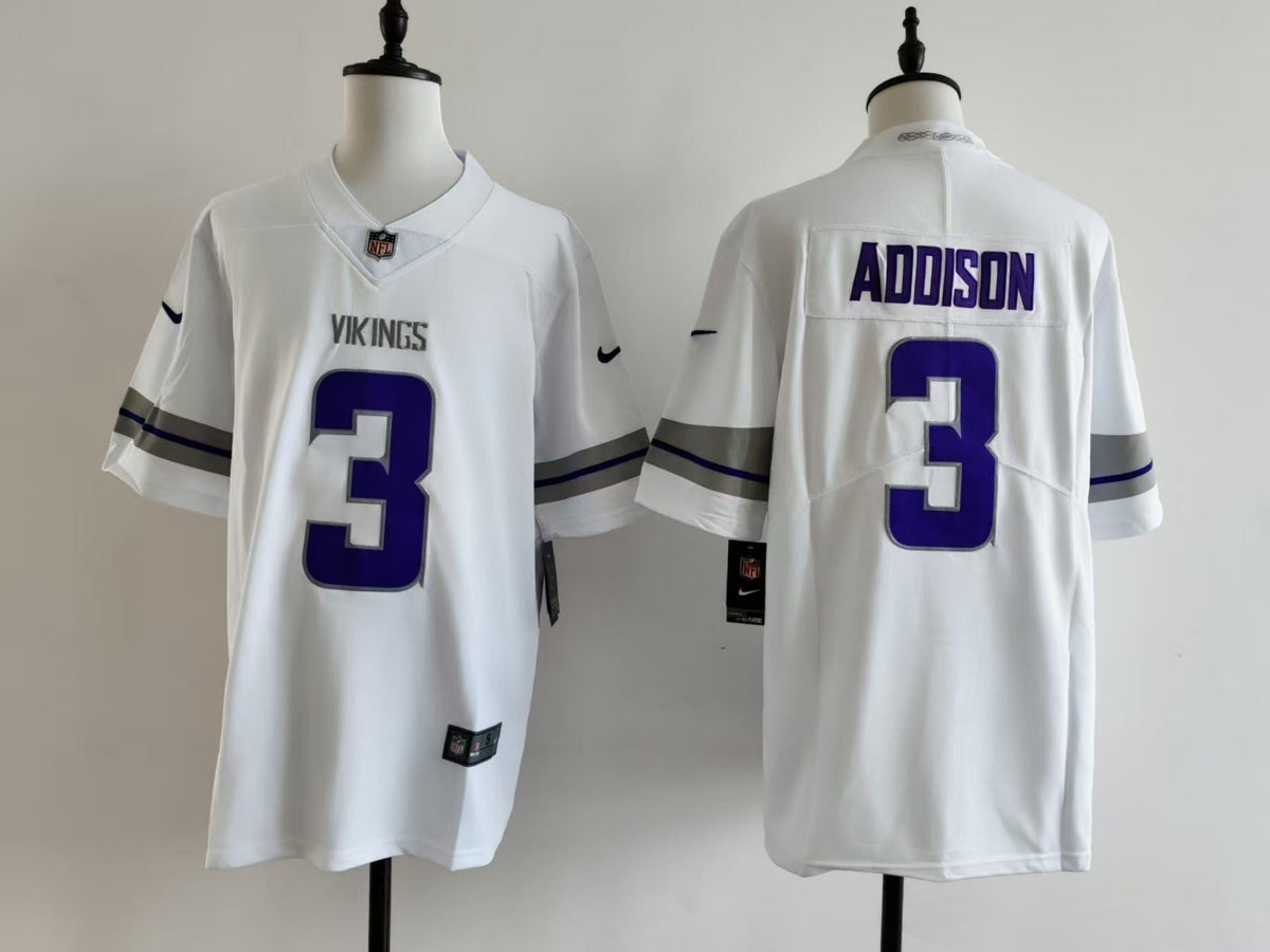 Men's Minnesota Vikings Jordan Addison Nike Jersey - White football jersey product view 1