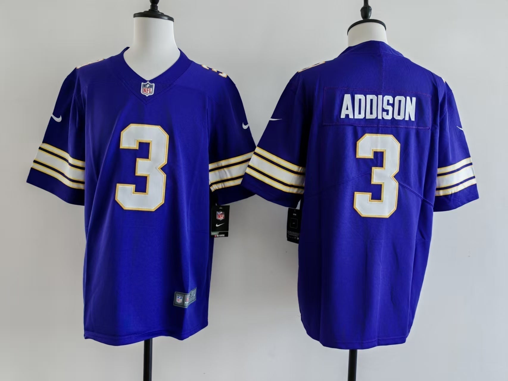 Men's Minnesota Vikings Jordan Addison Nike Jersey - Retro Purple football jersey product view 1