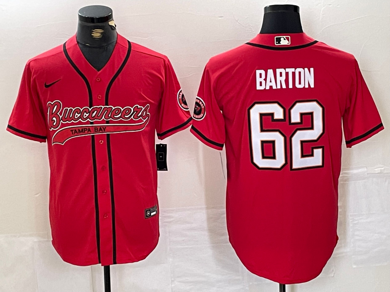 Men's Tampa Bay Buccaneers Graham Barton #62 Red Game Jersey1 football jersey product view 1
