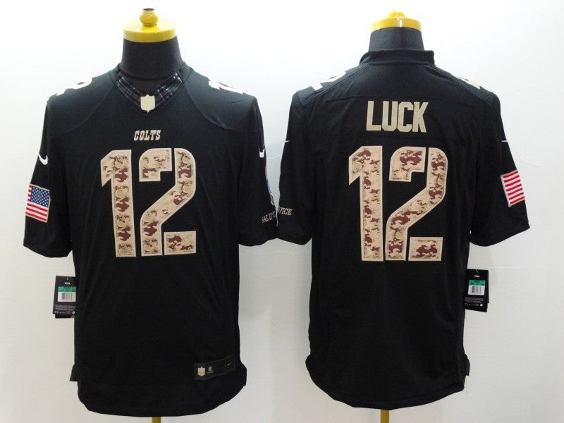 Men's Indianapolis Colts Andrew Luck #12 Black Player Game Jersey1 football jersey product view 1