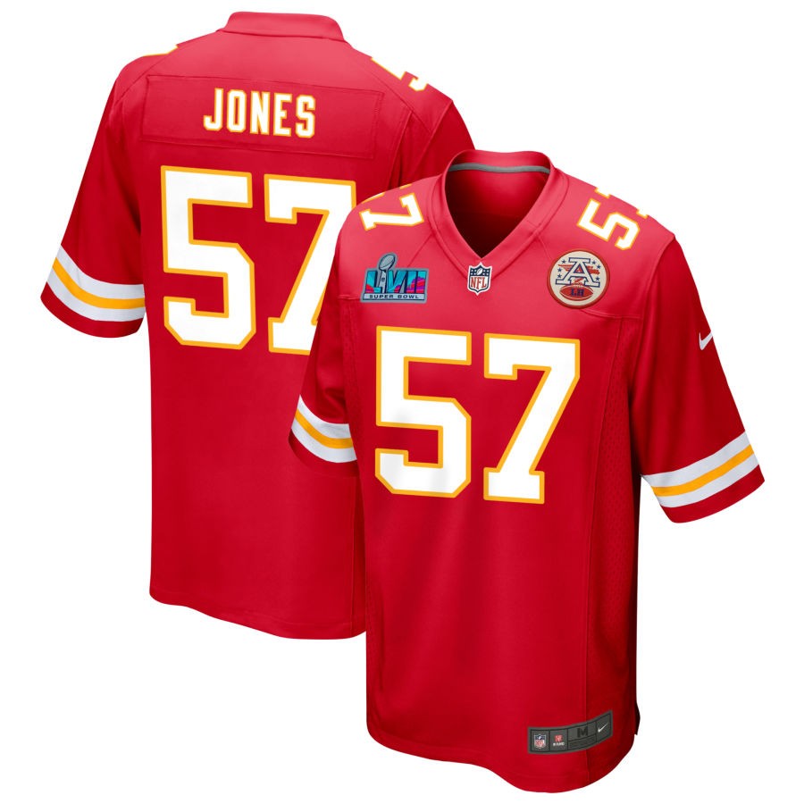 Truman Jones Kansas City Chiefs Nike Super Bowl LVII Game Jersey - Red football jersey product view 1