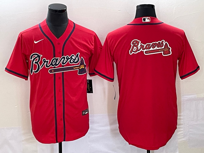 Men's Atlanta Braves Red Replica Team Jersey1 baseball jersey product view 1