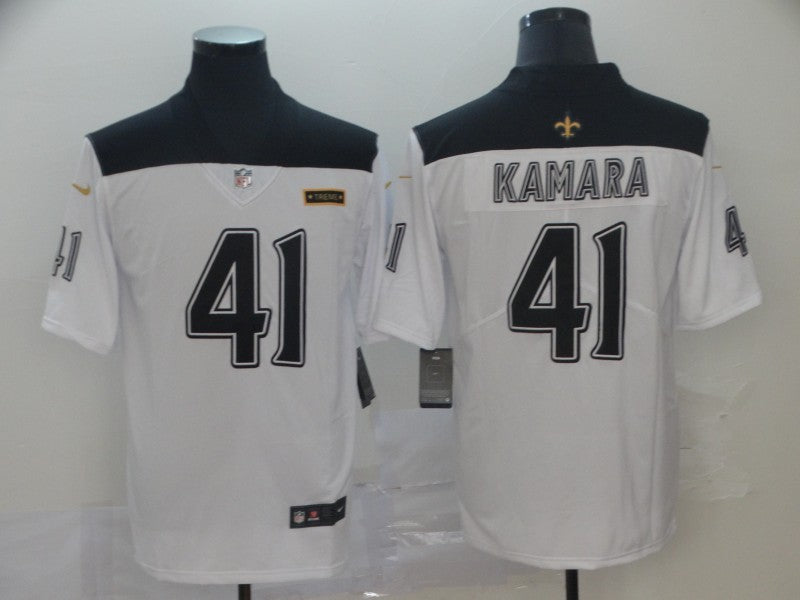 Men's New Orleans Saints Alvin Kamara #41 White City Edition Game Jersey1 football jersey product view 1