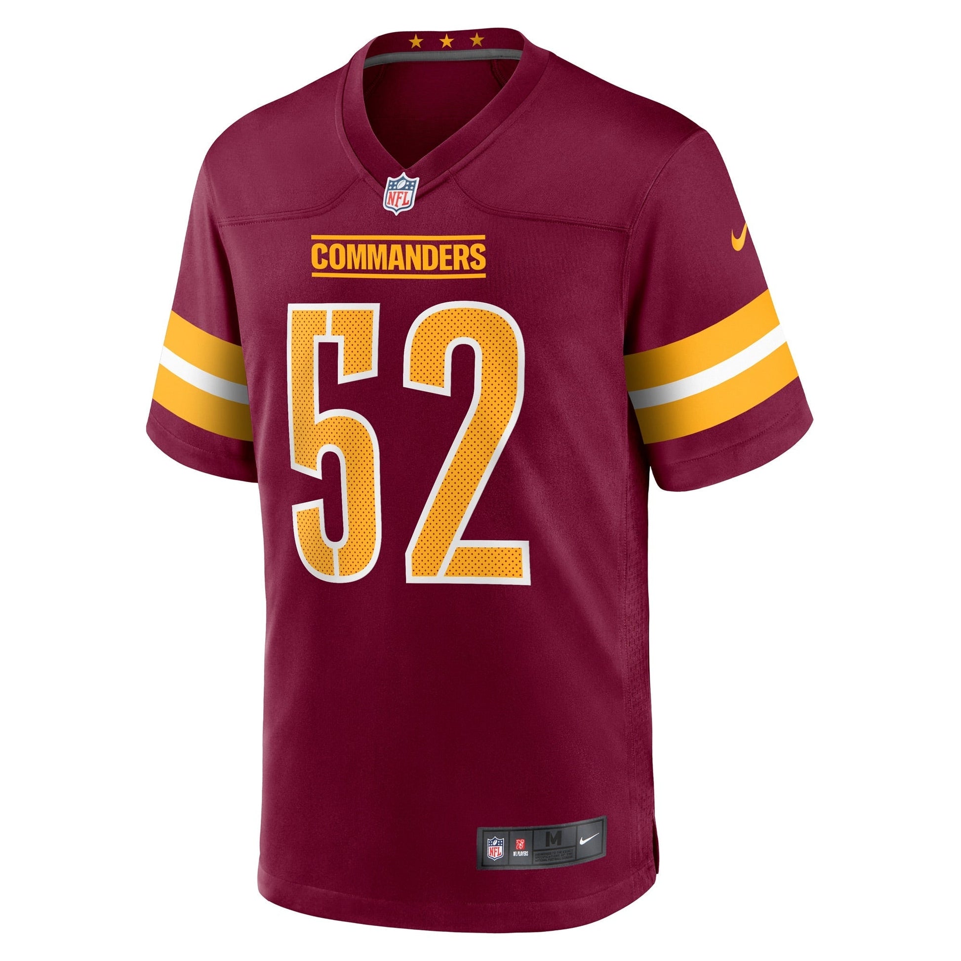 Jamin Davis Washington Commanders Nike Game Jersey - Burgundy football jersey product view 2