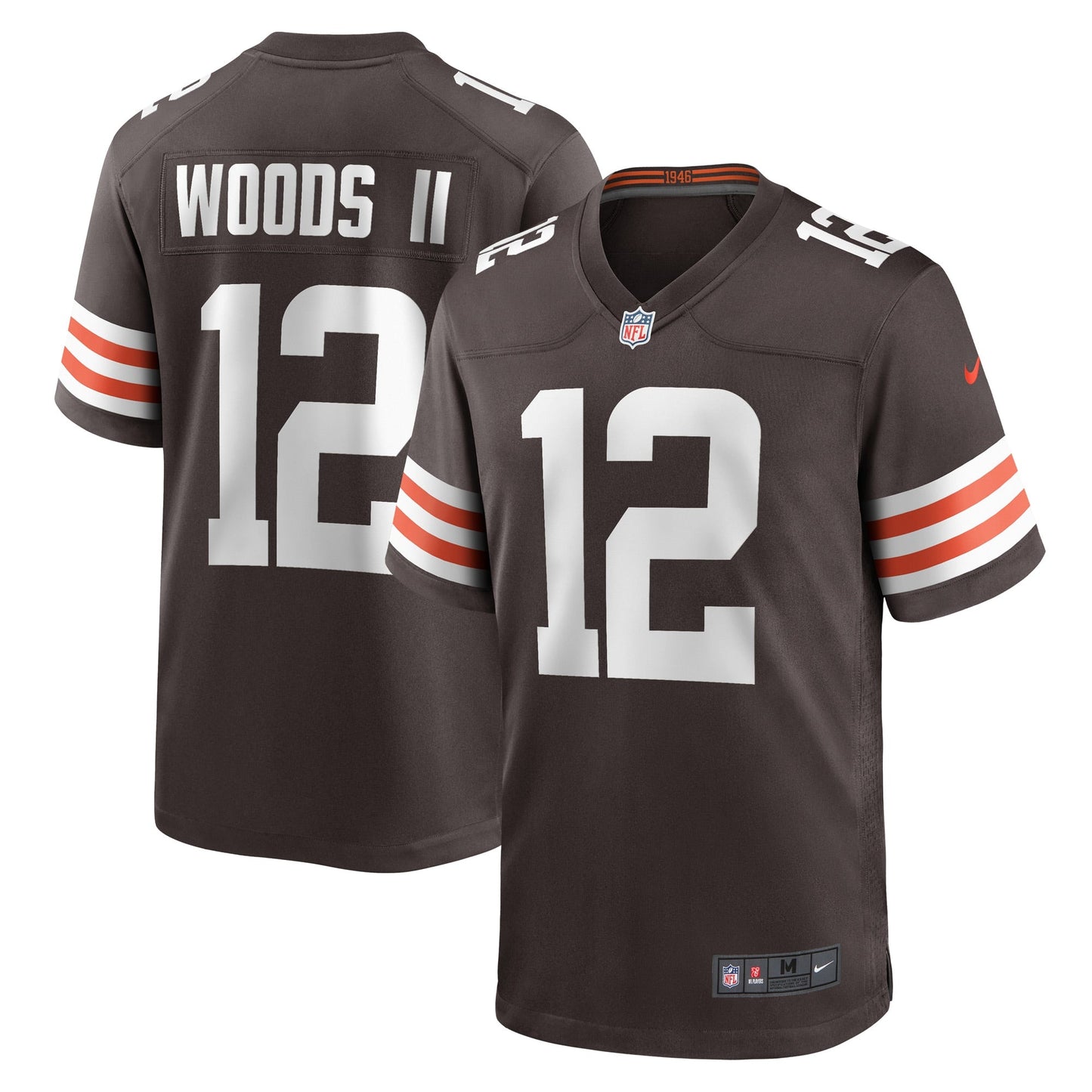 Michael Woods II Cleveland Browns Nike Game Jersey - Brown football jersey product view 1