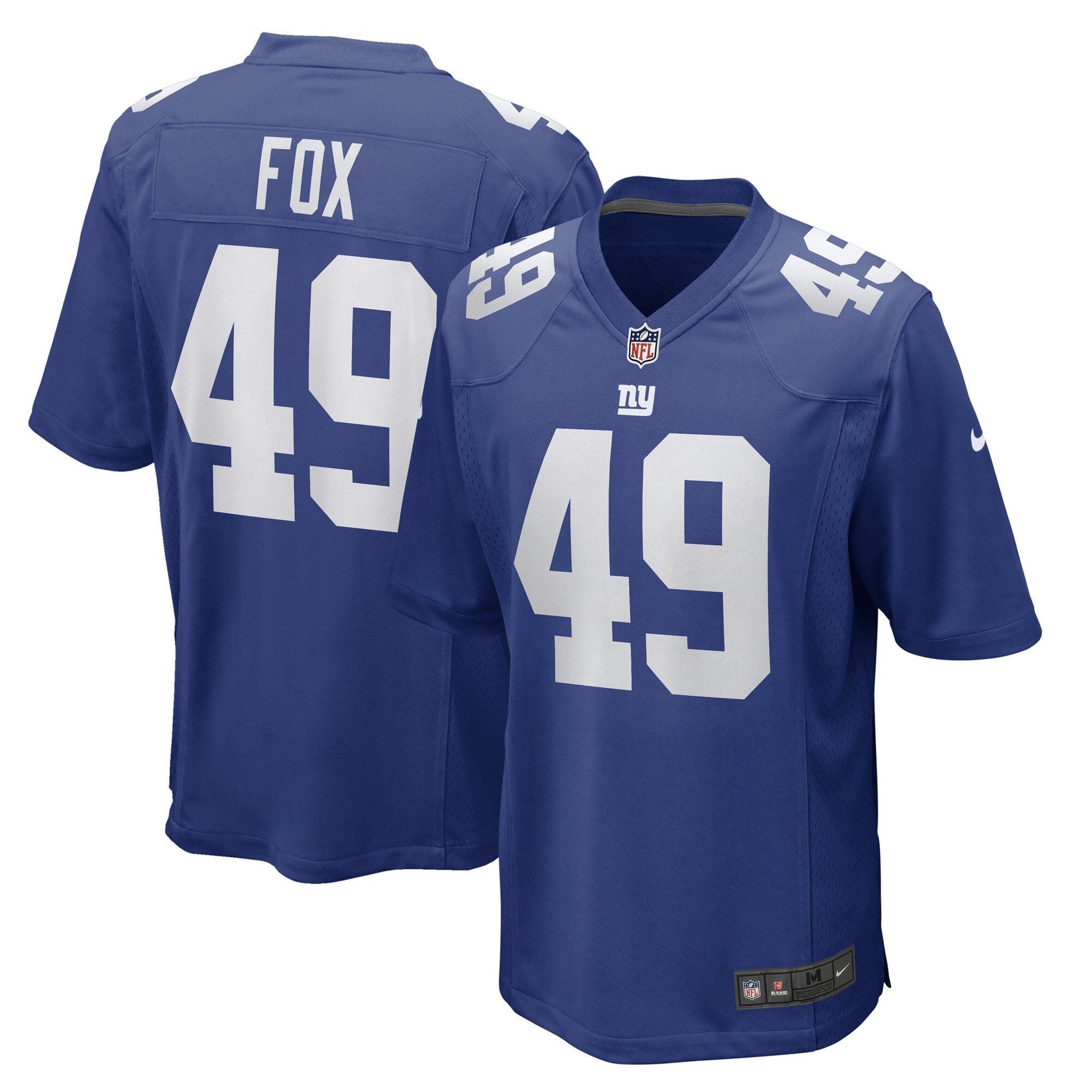 Tomon Fox New York Giants Nike Game Jersey - Royal football jersey product view 1