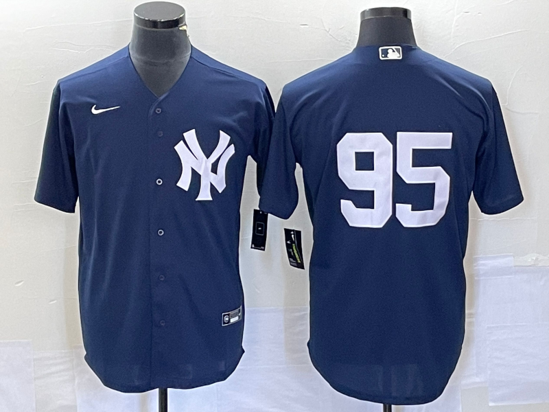 Men's New York Yankees Oswaldo Cabrera #95 Navy Replica Player Name Jersey1 baseball jersey product view 1