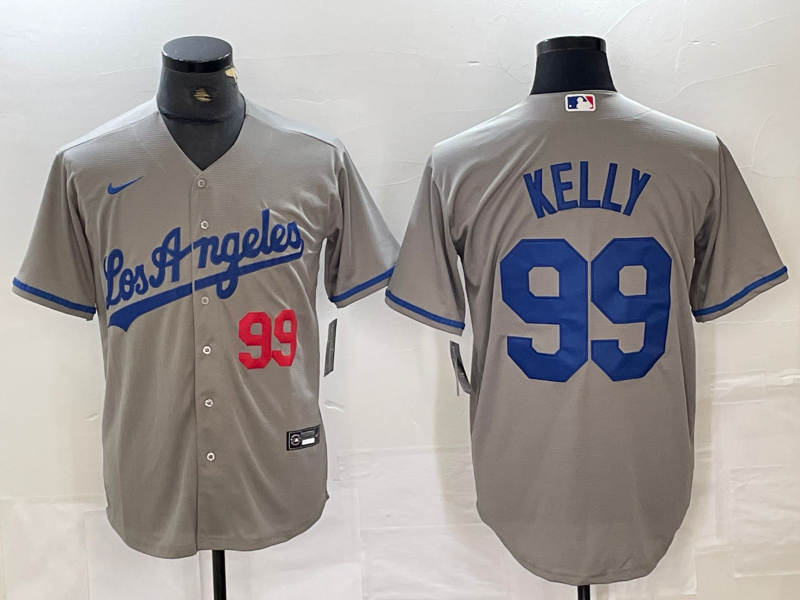 Men's Los Angeles Dodgers Joe Kelly #99 Gray Replica Game Jersey1 baseball jersey product view 1