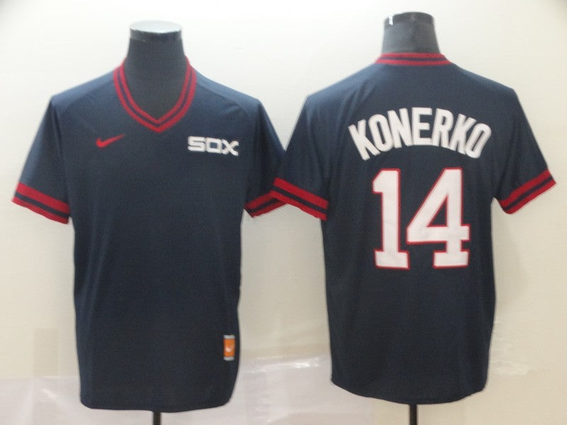 Men's Chicago White Sox Paul Konerko #14 Navy Replica Baseball Jersey1 baseball jersey product view 1