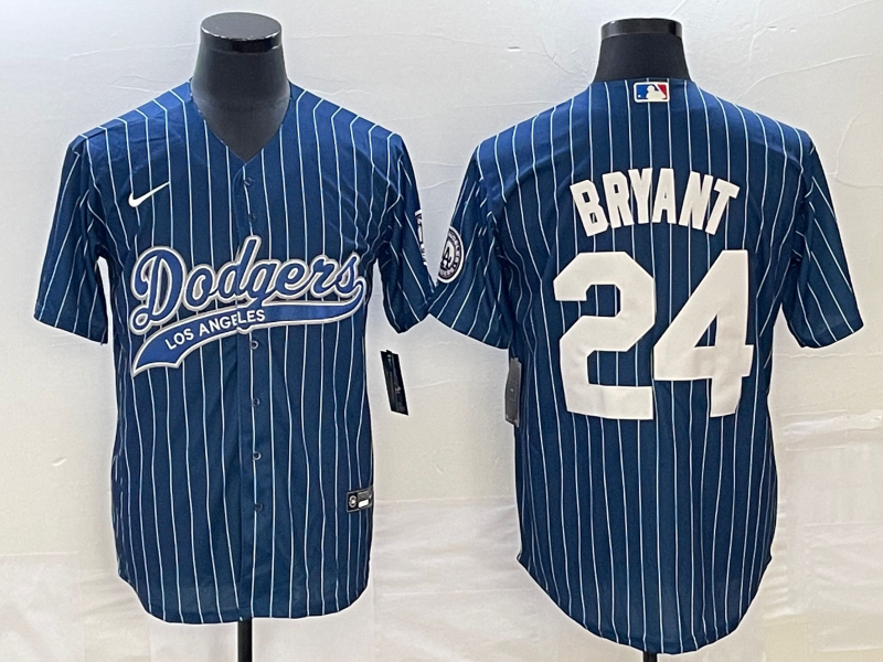 Men's Los Angeles Dodgers Kobe Bryant #24 Blue Player Jersey1 Joint Edition basketball jersey product view 1