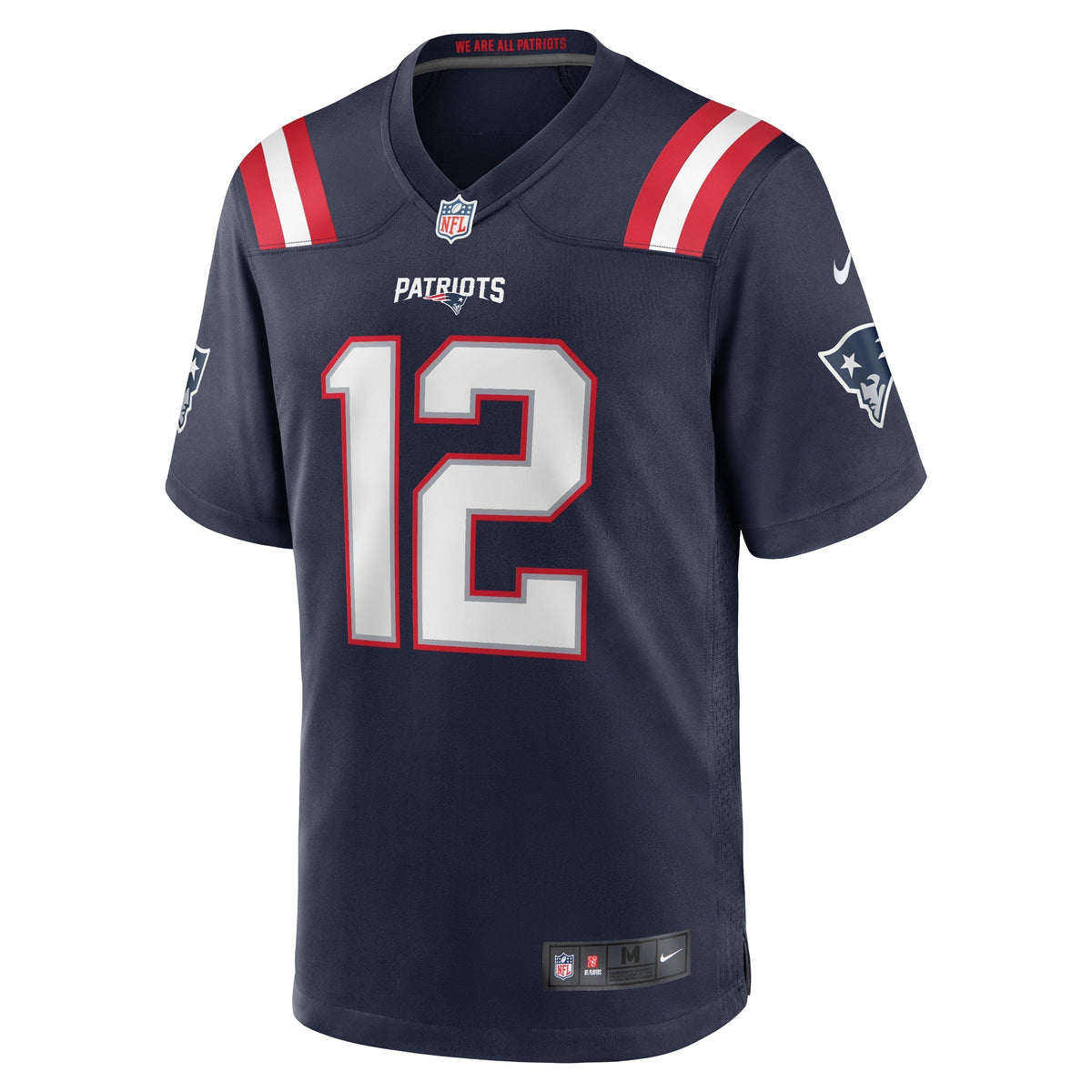 Tom Brady New England Patriots Nike Game Retired Jersey - Navy football jersey product view 2